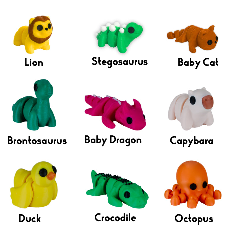 20 Toy Wiggly Grubz Fidget Animal Toy Bundle Mix and Match