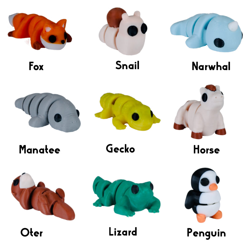 20 Toy Wiggly Grubz Fidget Animal Toy Bundle Mix and Match