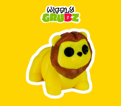 Baby Lion Wiggly Grubz Fidget Animal Toy For Creative Play