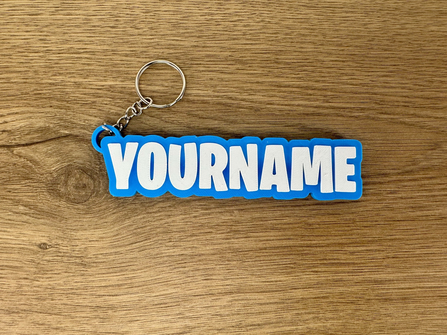 Personalised Fortnite Inspired Keyring - Customise With Any Name